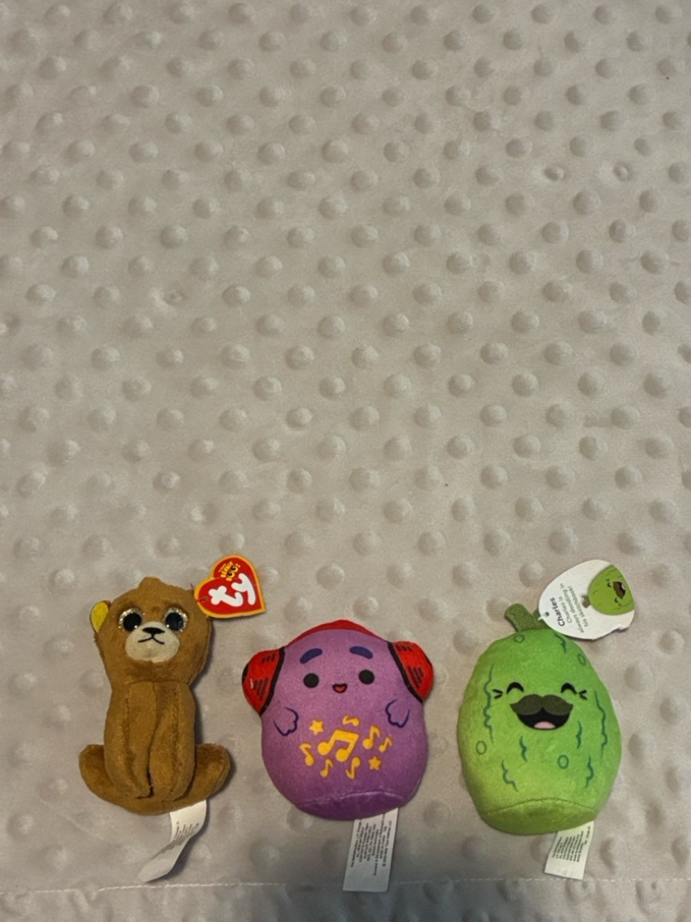 Mini Beanie Boo Henry & Mcdonalds Squishmallows Grimace & Charles Lot of 3 Plush